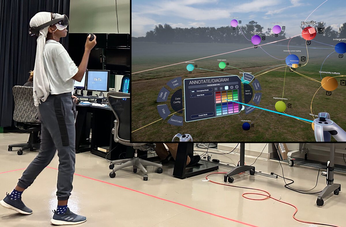 A research participant using the VR headset